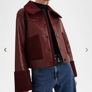 Rails Dria Sherpa-Trimmed Boxy Jacket, Burgandy
Like New